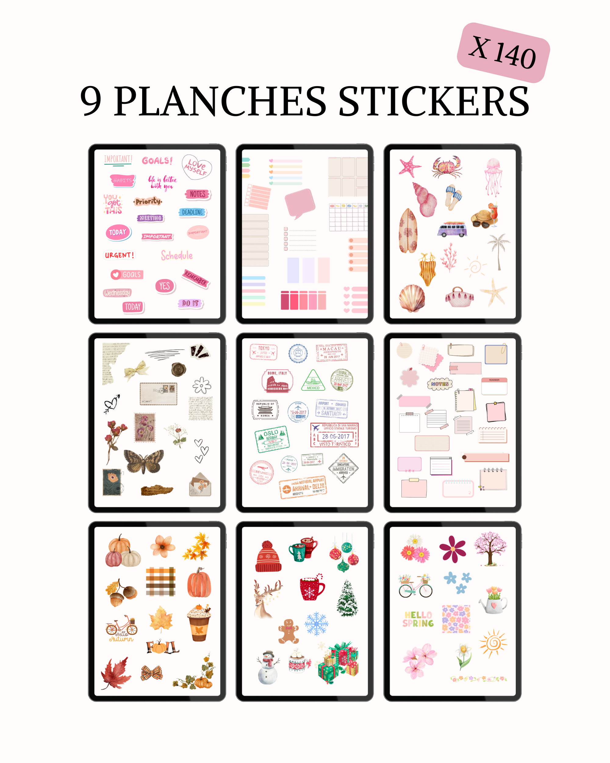 Stickers 9 thèmes