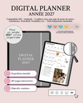 Agenda Digital 2027 / Planner Interactif iPad - 487 pages - 7 coloris - Liens cliquables - Goodnotes
