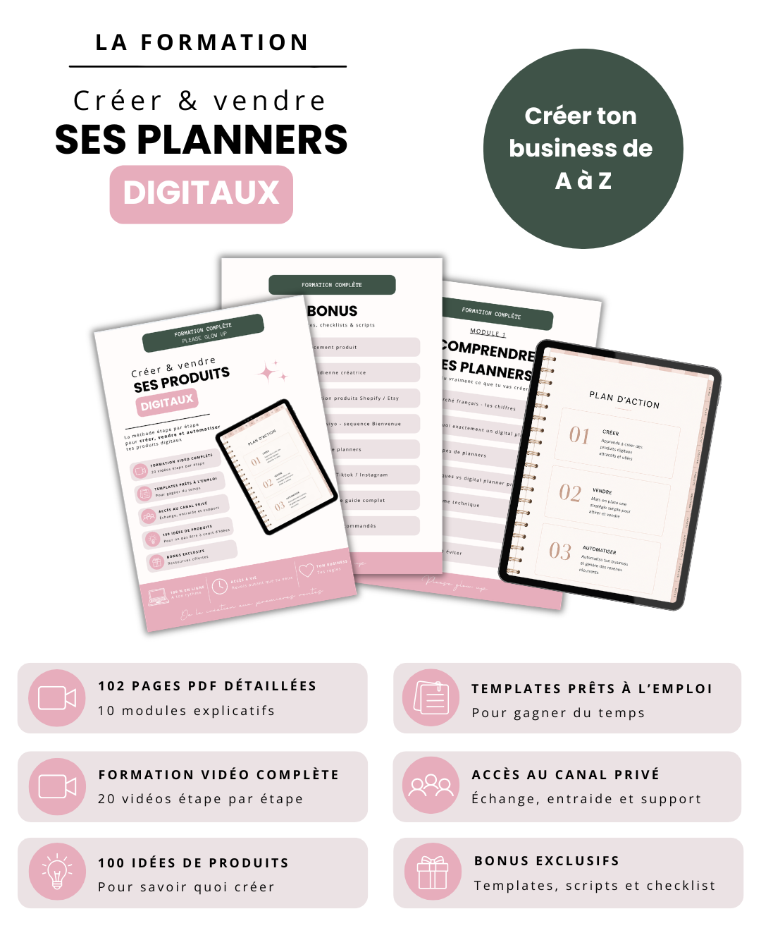 Formation complète - Créer et vendre ses planners digitaux
