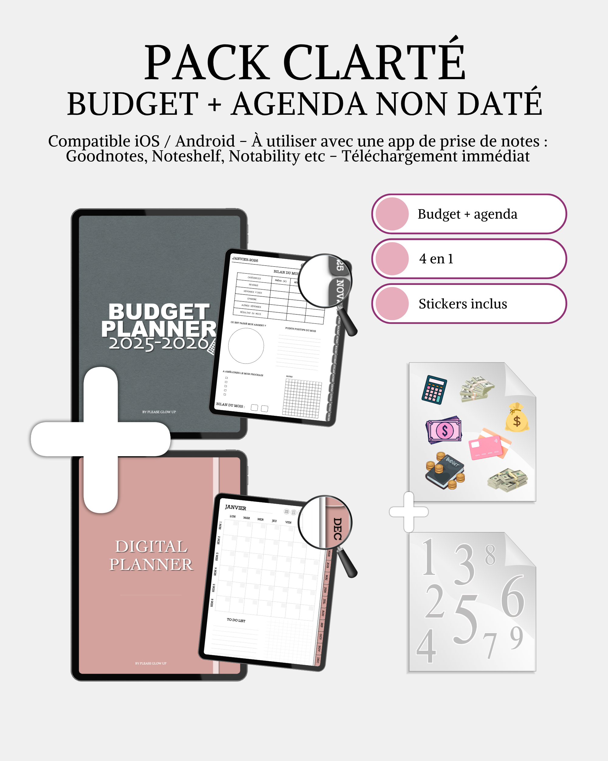 Pack Clarté - Budget 2025 / 2026 + agenda réutilisable à vie + stickers
