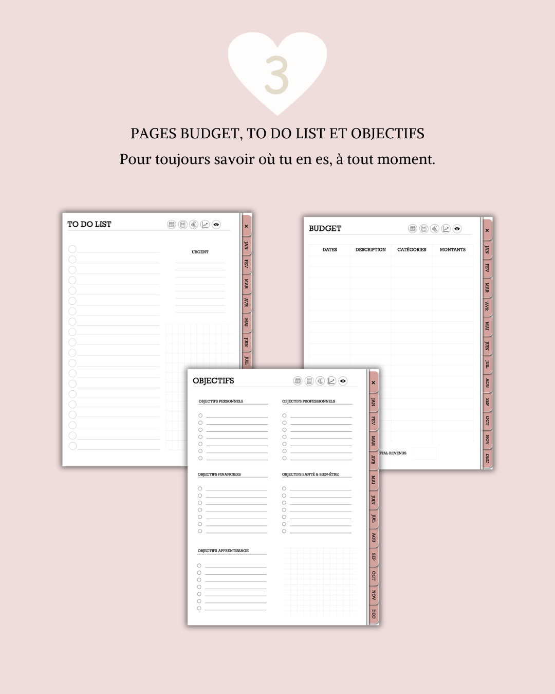 Digital planner non daté (couverture personnalisable)