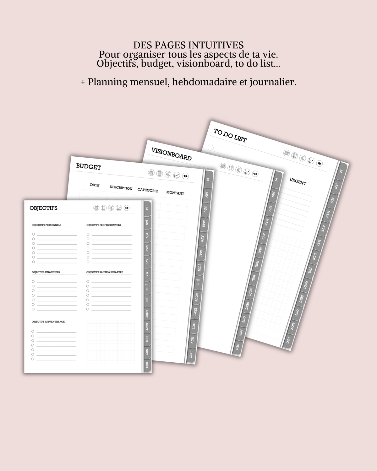 Agenda Digital 2027 / Planner Interactif iPad - 487 pages - 7 coloris - Liens cliquables - Goodnotes