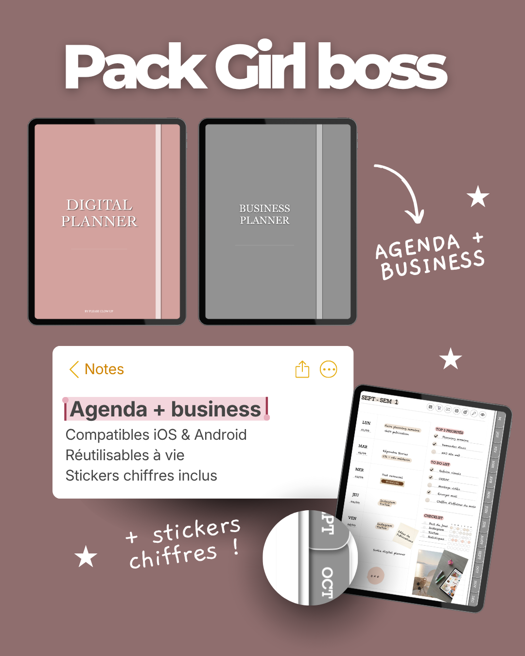 Pack Girl Boss / Digital planner + Business planner