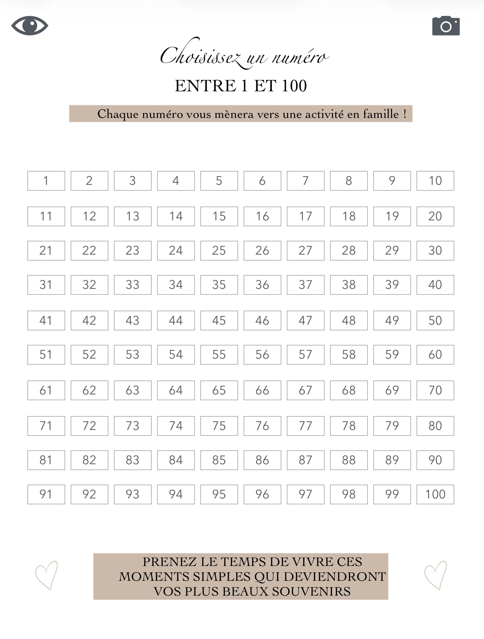 Moments en famille – Planner digital avec 100 idées d’activités à faire ensemble