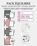 Pack équilibre - Budget + agenda + voyages + recettes + stickers
